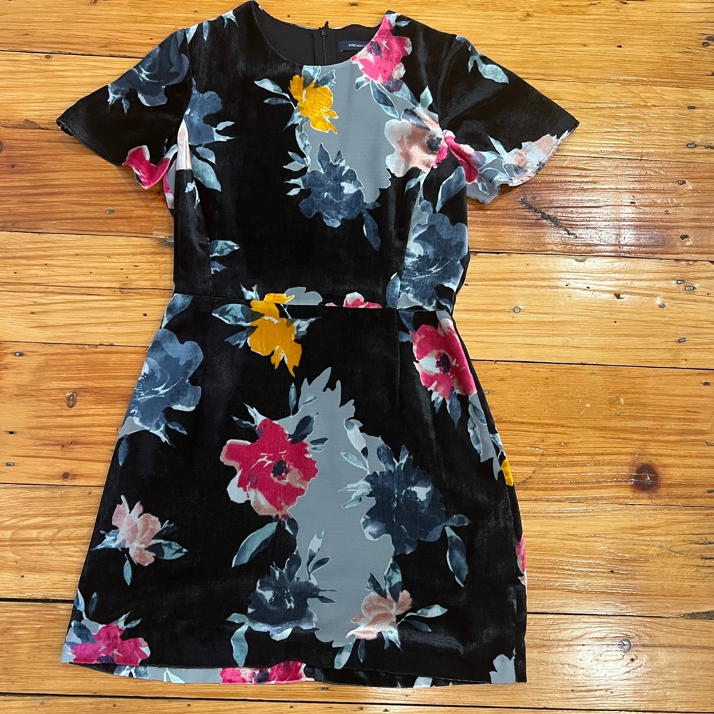 French Connection Velvet Floral Dress